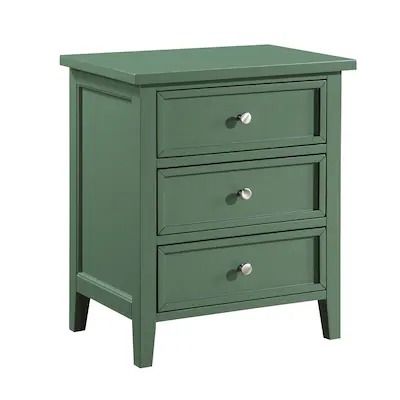 Nightstands - Bed Bath & Beyond Bedroom Oasis, 3 Drawer Nightstand, White Nightstand, Nursery Furniture Sets, Manhattan Comfort, Floor Framing, Rocker Recliners, Green Wood, Wood Nightstand