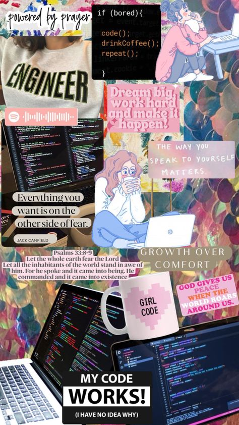 #engineering #engineer #engineeringgirl #god #godislove Programmer Girl, Computer Science Women, Engineer Girl, Computer Science Major, Female Engineer, Data Science Learning, Tech Girl, My Future Job, Career Vision Board