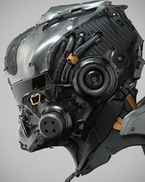 Helmet Sci Fi, Welding Helmet Designs, Robot Helmet, Sci Fi Helmet, Steampunk Helmet, Sci-fi Helmet, Skull Model, Helmet Concept, Futuristic Robot