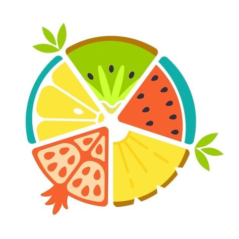 Fruits Logo Design Ideas, Fruits Vector Illustration, Fruit Vector Art, Fruit Logo Design Ideas Creative, Passionfruit Illustration, Pop Art Logo Design, Fruit Logo Branding, Fruit Illustration Design, Fruit Illustration Art