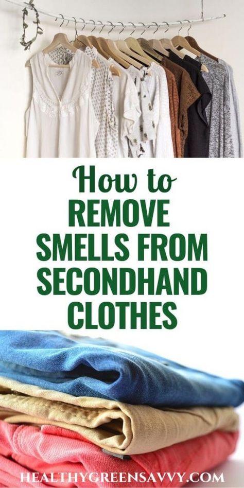 Removing smells from secondhand clothes can be tricky! This all-natural product can tackle some of the worst odors from secondhand clothes. #nontoxic #laundry #greencleaning #odor #nontoxicliving #chemicalsensitivity #ecofriendly (Product review) Get Smell Out Of Clothes, Remove Odor From Clothes, Homemade Cleaners Recipes, Clothes Green, Green Laundry, Bad Odor, Odor Remover, Cleaners Homemade, Laundry Hacks