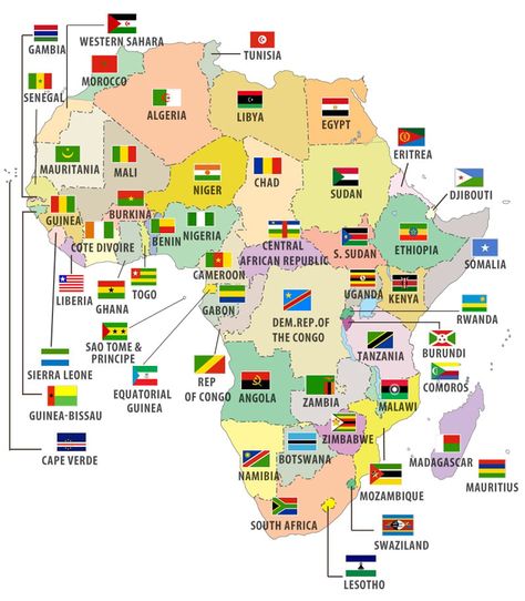 List Of African Countries, African History Facts, Africa Continent, Africa Art Design, Africa Flag, Countries And Flags, African Flag, African Map, Geography Map