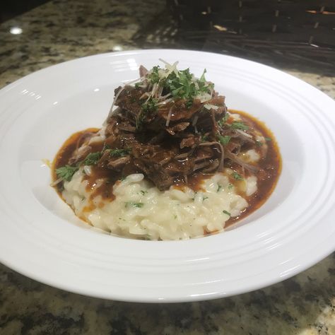 Recipe—Crock-Pot Italian Pot Roast and Parmesan Risotto Italian Roast Beef, Pot Roast Sandwiches, Italian Pot Roast, Parmesan Risotto, Entertaining Dinner, Crockpot Roast, Pot Roast Slow Cooker, Cheap Dinners, Risotto Recipes