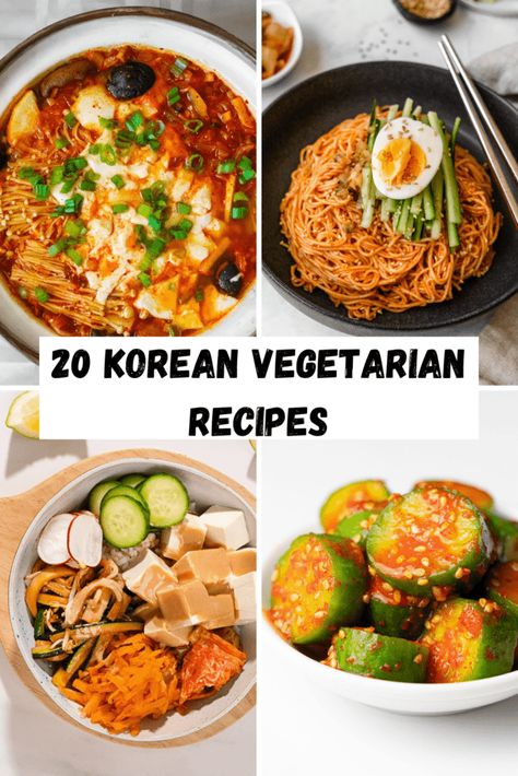 Korean Lentil Recipes, Easy Vegetarian Korean Recipes, Japchae Recipe Korean Vegetarian, Korean Dishes Vegetarian, Korean Soup Recipes Vegetarian, Vegetarian Cultural Recipes, Easy Korean Food Recipes Vegetarian, Simple Vegetarian Recipes Dinner, Asian Vegetarian Dishes