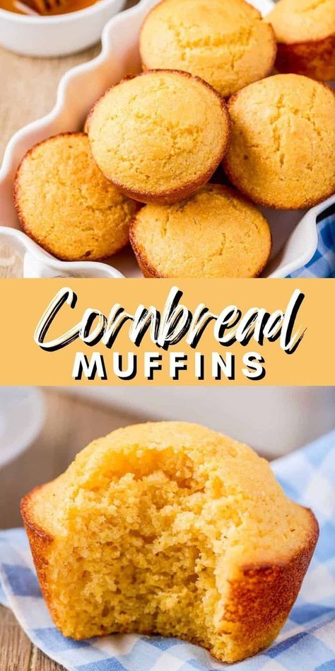 These tasty cornbread muffins are a quick and easy snack or side dish perfect for Thanksgiving or any holiday gathering. These simple, baking-friendly treats are a delicious appetizer option, offering a comforting taste of Southern tradition. Whip up a batch in no time to complement your holiday meals or to enjoy as a satisfying, savory snack anytime. Best Cornbread Muffins, Easy Cornbread Muffins, Sweet Cornbread Muffins, The Best Cornbread, Best Cornbread, Cornbread Muffins Recipe, Buttermilk Cornbread, Southern Cornbread, Sweet Cornbread