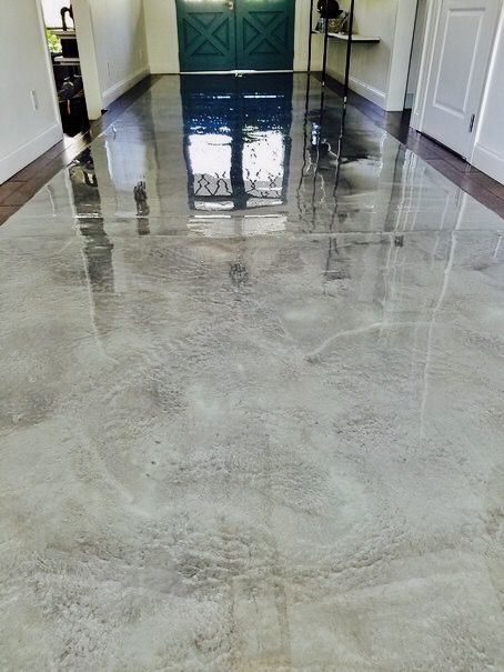 Silver Grey Metallic Epoxy over a existing job that was Acid stained and had Tile cross Borders ! Gray Epoxy Floor, Garage Floors Ideas, Concrete Floor Epoxy, House Floor Ideas, Epoxy Concrete Floor, Epoxy Floor Basement, Epoxy Concrete, Parmesan Crusted Potatoes, Floor Concrete