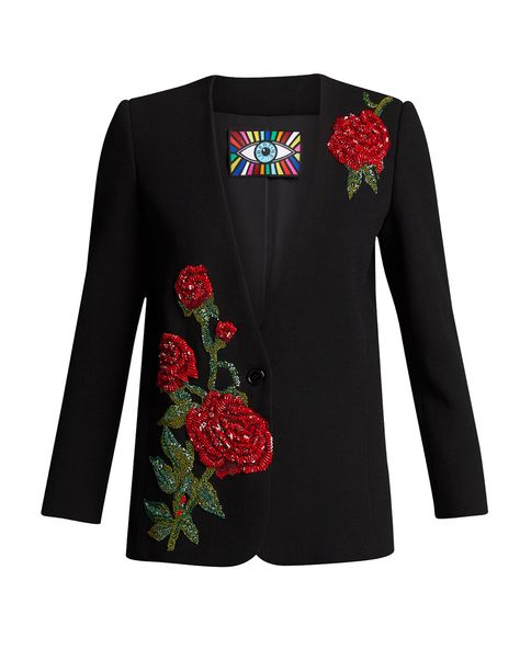 Embroidery Blazer, Embroidery Red, Soiree Dress, Iranian Women Fashion, Round Flower, Iranian Women, Blazer Designs, Modest Fashion Outfits, Flower Embroidery