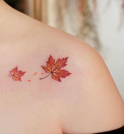 30 Elegant Maple Leaf Tattoos for Your Inspiration Autumn Leaves Tattoo, Fall Inspired Tattoos, Sycamore Leaves, Maple Leaf Tattoos, Maple Tree Tattoos, Fall Leaves Tattoo, Montreal Tattoo, Fall Tattoo, Leaves Tattoo