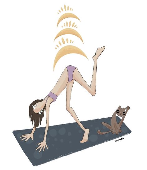 The great attempt at yoga • • • • #abstractart #happyvibes #artistofinstagram #artoftheday #illustratorsofinstagram #indieart #colourfulart #artstudio #procreateart #yoga #cat Yoga Cat, Yoga Illustration, Indie Art, Happy Vibes, Art Day, Colorful Art, Art Studio, Abstract Art, Yoga