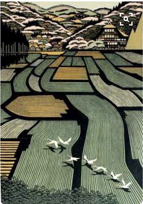 Farm Field, Wood Block Printing, Japon Illustration, Art Japonais, Art Et Illustration, Ukiyo E, Two Birds, Japanese Woodblock Printing, Japanese Painting