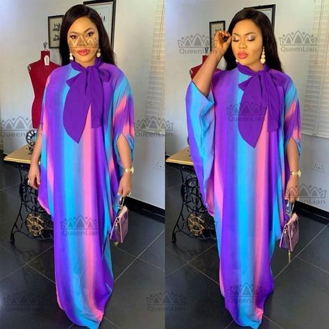 In this tutorial, you will learn how to make a cowl kaftan with necktie it's very easy, beginners friendly and quick Chiffon Bubu Gown Styles, Chiffon Gown Styles, Bubu Gown, Lace Dress Classy, Kaftan Styles, Bubu Gown Styles, Dress For Ladies, Kente Dress, African Fabric Dress