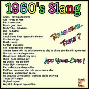 70s Slang Words, Toys Of The 60s And 70s, Old Slang Words, 1960s Slang, 50s Slang, 60s Slang, 70s Slang, Slang Words, This Is Your Life