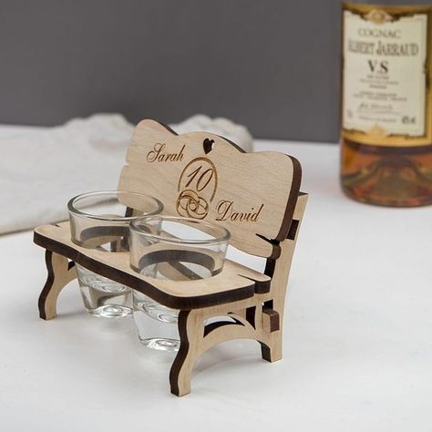 Laser Projects Ideas, Wooden Ring Holder, Shot Glass Holder, Wood Laser Ideas, Unique Wedding Invitation, Glasses Design, Laser Cut Wood Crafts, Laser Engraved Ideas, Laser Art