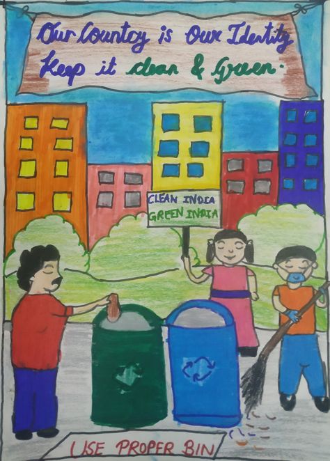 Keep your surroundings clean. Keep School Clean Poster, Clean India Posters, Clean India, Clean City, Naruto Drawings Easy, School Clean, Clean Up Day, Notebook Labels, Birthday Decorations At Home