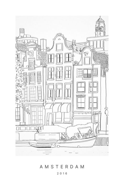 Amsterdam Architecture, Architecture Sketch, Amsterdam, Sketch, Architecture, Art