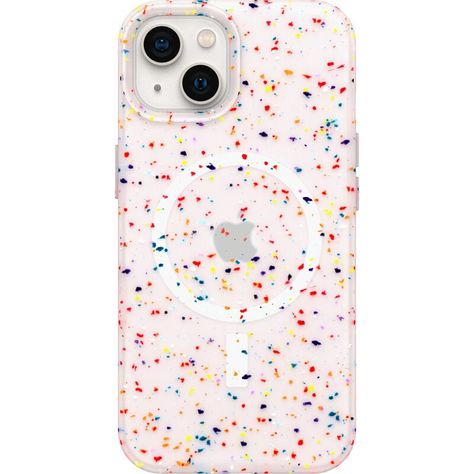 White iPhone 13 Recycled Phone Case | OtterBox Core Series Confetti Phone Case, Preppy Phone Case, Summer Phone, Airpods Apple, Apple Headphone, Otter Box, Pretty Iphone Cases, Pretty Phone Cases, Screen Protector Iphone