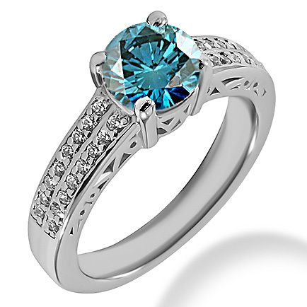 Jewelry Point - 1.76ct VS1 Fancy Blue Diamond Engagement Ring, $5,490.00 (https://www.jewelrypoint.com/1-76ct-vs1-fancy-blue-diamond-engagement-ring/) Fancy Engagement Rings, Brown Diamond Engagement Ring, Green Diamond Rings, Brown Diamond Ring, Blue Diamond Engagement Ring, Blue Diamond Ring, Diamond Engagement Wedding Ring, Green Diamond, Brown Diamond