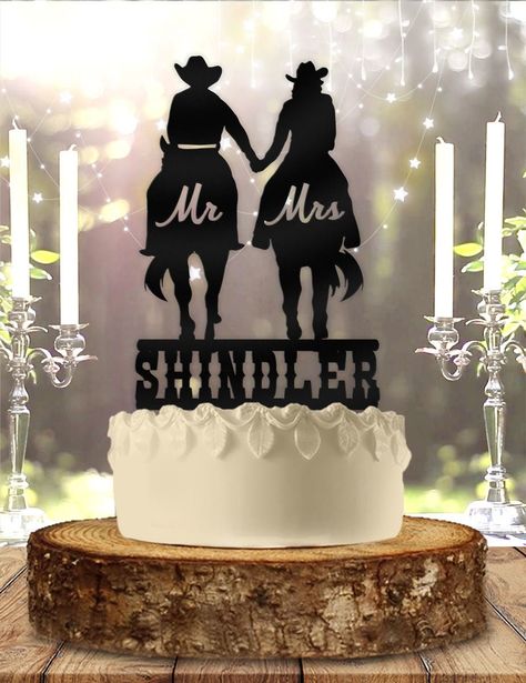 Horse Riding Couple, Cowboy Wedding Cakes, Western Cake Toppers, Western Wedding Cakes, Anniversary Cake Topper, Western Style Wedding, Western Themed Wedding, Country Wedding Cakes, Cowgirl Wedding