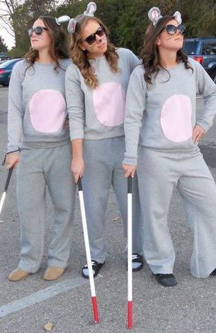 I ❤ these Three Blind Mice costumes! Three Blind Mice Halloween Costumes, Funny Group Halloween Costumes, Trio Costumes, Three Blind Mice, Cute Group Halloween Costumes, Matching Halloween Costumes, Best Friend Halloween Costumes, Trio Halloween Costumes, Halloween Coustumes