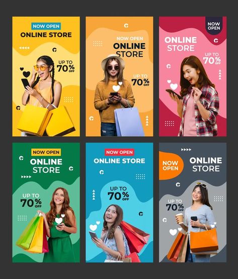 6 Fashion Instagram Story Templates AI, EPS Fashion Instagram Story, Messages Instagram, Instagram Story Ads, Blog Post Template, Graphic Design Portfolio Layout, Class Poster, Ads Creative Advertising Ideas, Social Media Branding Design, Anime Classroom