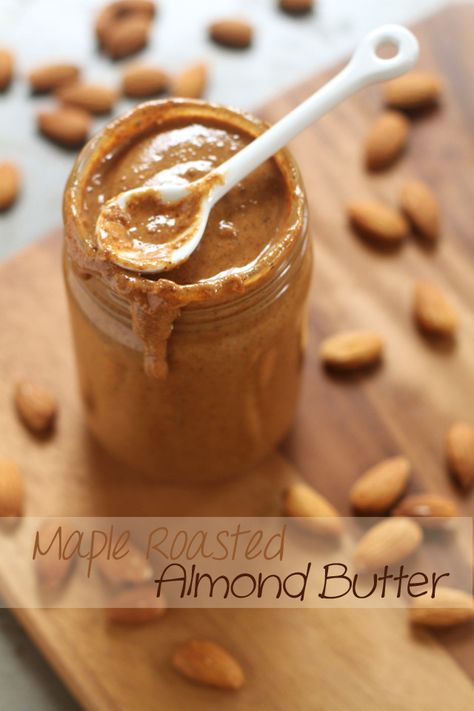 Fall Recipes Snacks, Honey Roasted Pecans, Maple Almond Butter, Snacks To Buy, Almond Butter Smoothie, Homemade Almond Butter, Almond Butter Recipes, Roasted Almond, Smoothies With Almond Milk