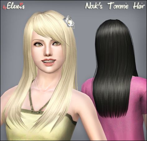 Mod The Sims - Nouk's Tommie Hair - Converted, for Females (Teen to Elder) Sims 3 Makeup, Sims 3 Cc Clothes, Teen Hair, Female Sims, Black Lagoon Anime, Sims 2 Hair, Sims 3 Cc Finds, Sims 3 Mods, Mod Hair