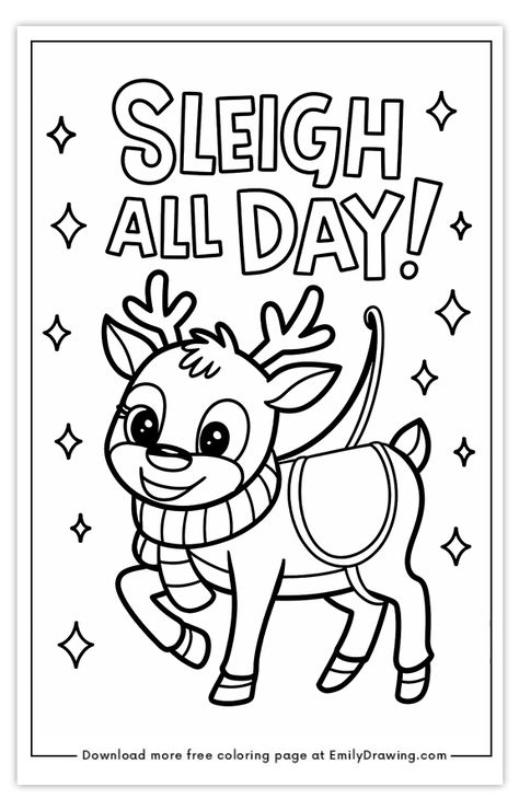 FREE Festive Reindeer Adventure Coloring Page - FREE Printable Christmas Coloring Pages with PDF Files for Download and Printing! #Christmascolroingpage #colroingpage #freeprintable Christmas Reindeer Coloring Pages, Christmas Coloring Pages Free Printable Preschool, Coloring Pages For Christmas, Free Printable Christmas Coloring Pages, Christmas Coloring Page, Printable Flower Coloring Pages, Printable Christmas Coloring Pages, Printable Flower, Daycare Crafts