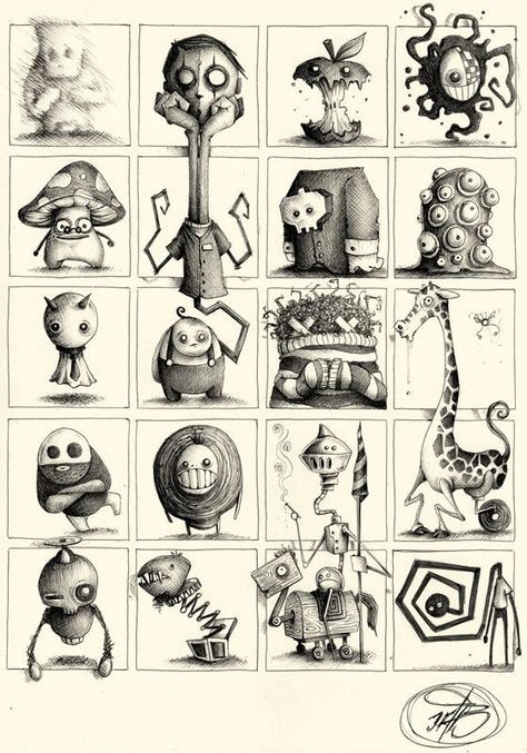 Characters Sheet, Mechanical Objects, Monster Sketch, Steampunk Ideas, Tim Burton Art, Imaginary Friends, Monster Drawing, Graffiti Doodles, Monster Illustration