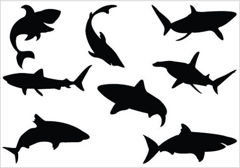 shark%20clipart Ocean Vector, Boys Room Decals, Shark Images, Shark Silhouette, Small Shark, Fish Silhouette, Shark Tattoos, Fish Vector, Shark Lover