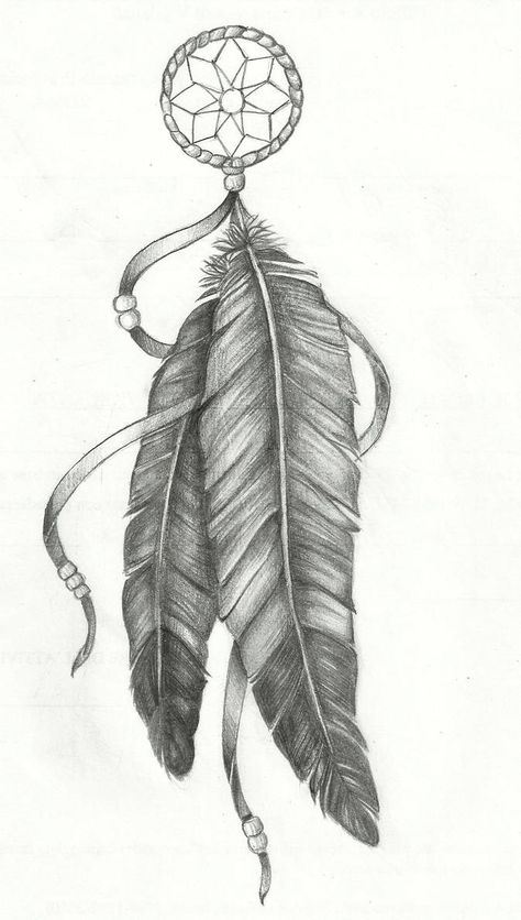 DreamCatcher by MorenaInk on DeviantArt Eagle Feather Tattoos, Tattoo Feather, Feather Tattoo Meaning, Indian Feather Tattoos, Feather With Birds Tattoo, Bird Tattoo Meaning, Vogel Tattoo, Native American Tattoo, Native American Tattoos