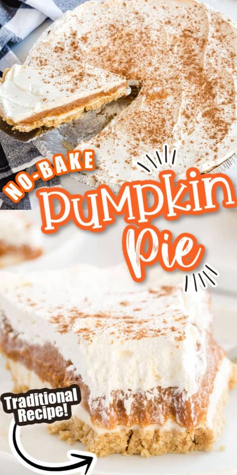 Pie Recipe Easy, Canned Pumpkin Recipes, Pumpkin Pie Recipe Easy, Bake Pumpkin, Pumpkin Cream Cheese, No Bake Pumpkin Pie, Pumpkin Recipes Easy, Pumpkin Pie Recipe, Easy Pie Recipes