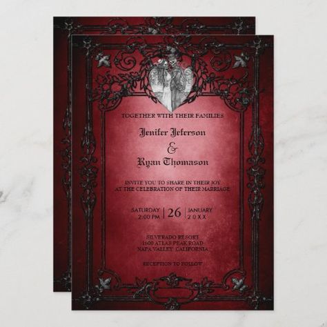 $3.20 | Elegant gothic halloween wedding Invitation #halloween, halloween wedding invitation, gothic wedding invitation, wedding invitation, elegant wedding invitation, elegant invitation, invitation, elegant, wedding, gothic Gothic Wedding Invitations, Wedding Gothic, Halloween Wedding Invitations, Wedding Invitation Elegant, Chic Wedding Invitations, Invitation Halloween, Invitation Elegant, Wedding Elements, Special Halloween