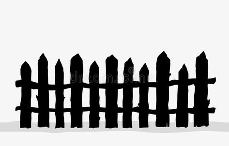 Old Rustic Fence Silhouette Isolated on White Background Stock Illustration - Illustration of silhouette, sketch: 168810474 Fence Silhouette, Halloween Pop Up Cards, Halloween Fence, Silhouette Sketch, Rustic Fence, Cholo Art, Fairy Jars, Old Fences, Scroll Saw Patterns