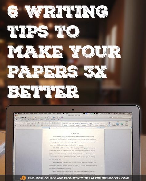 6 tips to write better papers. #collegetips Make an appt at UK's writing center here: uky.mywconline.com Paper Writing Tips, Write Better, College Life Hacks, College Survival, College Organization, College Planning, School Related, College Study, College Prep