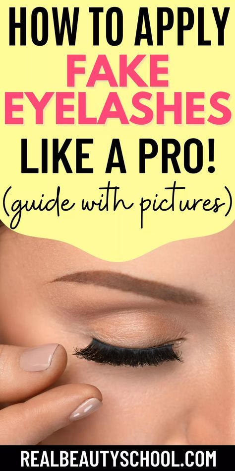 Easiest Way To Put On Fake Eyelashes, How To Fix Lashes For Beginners, How To Put On Eyelashes, How To Put Eyelashes On, Fake Eyelashes Applying Tutorial, How To Apply Eyelashes, Fake Lashes Tutorial, How To Put On Fake Eyelashes, Apply Fake Eyelashes