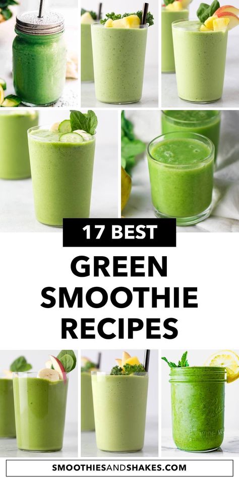 Best Green Smoothie Recipes, Green Smoothie Recipes Healthy, Plant Based Smoothies, Veggie Smoothies, Best Green Smoothie, Green Smoothie Recipe, Smoothie Recipes Healthy Breakfast, Protein Smoothie Recipes, Healthy Green Smoothies