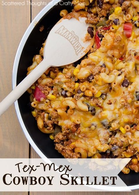 Quick and Easy Dinner Solutions: Tex-Mex Cowboy Skillet Cowboy Skillet, Easy Skillet Meals, Fall Comfort Food, Crafty Mom, Quick And Easy Dinner, Ready Meal, Beef Dishes, Family Friendly Meals, Tex Mex