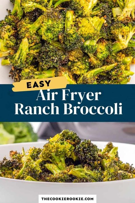 Air Fryer Frozen Broccoli, Quick Easy Side Dishes, Air Fryer Broccoli, Seasoned Broccoli, How To Cook Broccoli, Fried Broccoli, Optavia Recipes, Broccoli Recipe, Diy Pantry