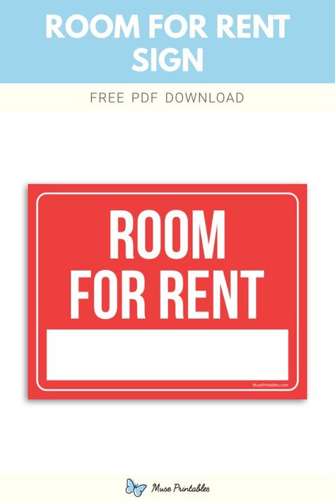 Free printable room for rent sign template in PDF format. Download it at https://museprintables.com/download/sign/room-for-rent/ For Rent Sign, Speed Limit Signs, Danger Signs, Download Sign, Room Signs, Rooms For Rent, Sign Templates, Printable Signs, Shop Signs