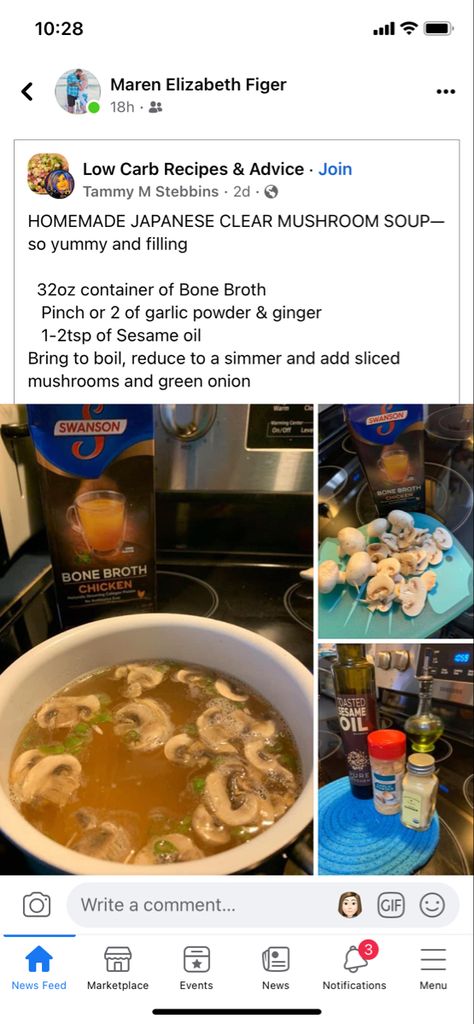 Hibachi Clear Soup Recipe, Clear Mushroom Soup, Japanese Mushroom Soup, Broth Diet, Cooking For Dummies, Clear Soup, Super Easy Dinner, Bone Broth Recipe, Mushroom Soup Recipes