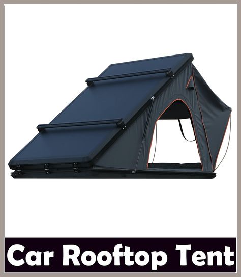 Trustmade Hard Shell Rooftop Tent with Roof Rack, Triangle Aluminium Black, Waterproof, Anti-UV 50 Plus Car Top Tent, Rooftop Tent Camping, Mosquito Screen, Rooftop Tent, Aluminium Ladder, Interior Led Lights, Roof Tent, Aluminum Roof, Top Tents