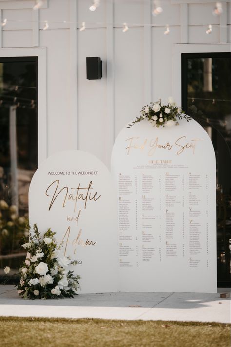 Wedding Welcome Seating Chart, Backdrop Ideas Engagement, Arch Table Plan, Timeless Wedding Seating Chart, Welcome Table Ideas Wedding, Large Wedding Welcome Sign, Large Wedding Seating Chart Display, Welcome Sign And Seating Chart Wedding, Wedding Signage Seating Chart