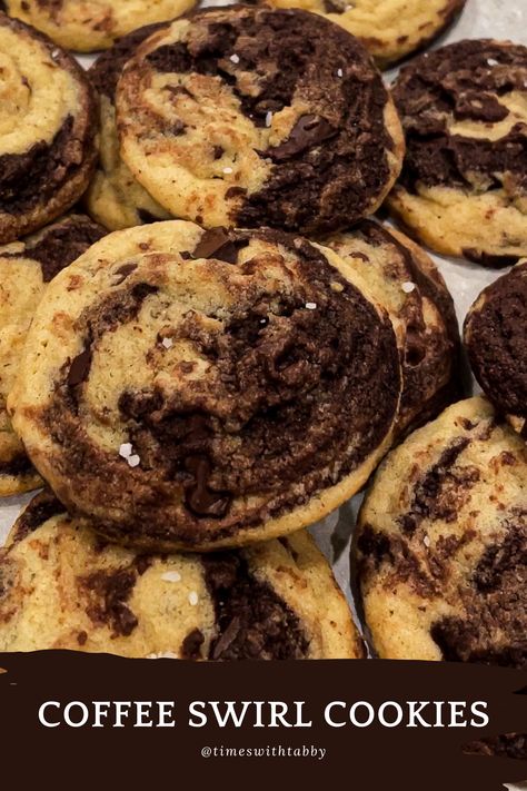 Coffee And Chocolate Swirl Cookies, Coffee Chocolate Swirl Cookies, Chocolate Chip Cookies With A Twist, Swirl Cookies, Coffee Cookies, Chocolate Swirl, Chocolate Coffee, Coffee Flavor, Chocolate Chip Cookies