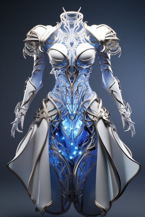 Armor Gown, Dress With Armor, Space Fantasy Outfit, Dragon Armor Female, Fantasy Armor Dress, Dragon Inspired Outfits, Warrior Outfits Female, Armour Dress, Scifi Outfit