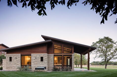 Texas Hill Country Custom Residence - Rustic - Exterior - Wichita - by SPT Architecture | Houzz Modern Texas Hill Country Homes Exterior, Texas Hill Country Architecture, Small Texas Hill Country House Plans, Hill Country Modern Interiors, Modern Rustic Ranch Exterior, Texas Ranch Homes, Texas Hill Country House Plans, Spring Architecture, Country House Exterior