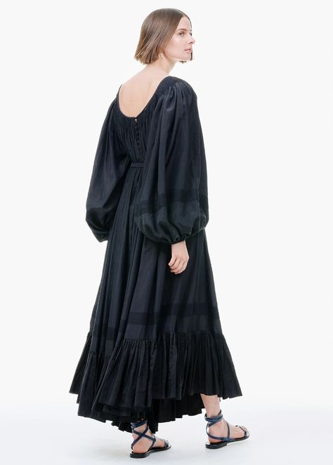 Zanini Smocked Ruffle Hem Dress Black | Tiina The Store Black Smock Dress, Dress Layered, Dress Indian, Ruffle Hem Dress, Pattern Dress, Smock Dress, Luxury Brands, Hem Dress, The Store