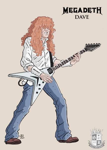 Dave Mustaine Arte Heavy Metal, Metal Meme, Metal Drawing, Rock N Roll Art, Rock Band Posters, Music Cartoon, Heavy Metal Art, Dave Mustaine, Music Drawings