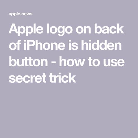 Daily Record, Apple Icon, Iphone 2, Apple Logo, Apple Phone, Apple News, How To Know, On Back, Being Used