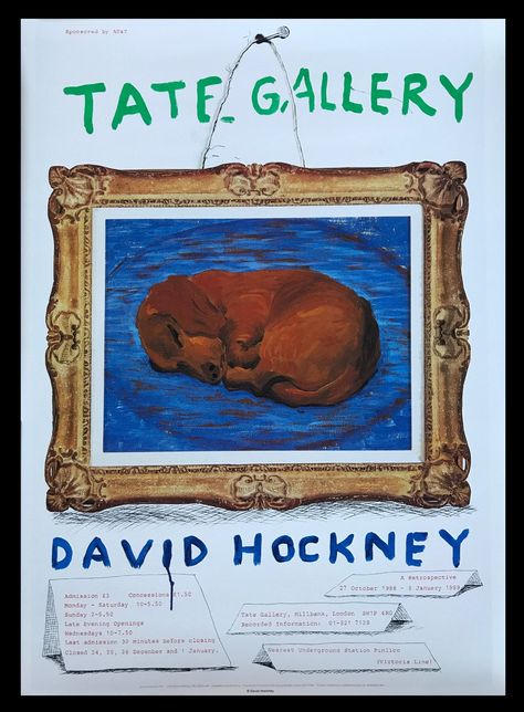 David Hockney. Exhibition Poster. Museum Poster. Contemporary. Modern. Art. Original. Print. Lithograph. Poster. Fine Art. Dog Tate Modern Poster, Tate Museum, Exhibition Museum, Tate Gallery, London Look, Museum Poster, David Hockney, Tate Modern, Modern Poster