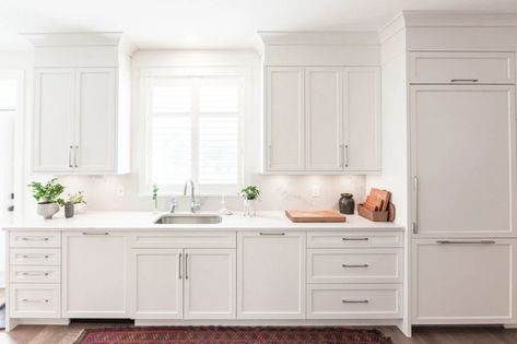 How to Extend Kitchen Cabinets to the Ceiling Kitchen Cabinets To Ceiling Vs Not, Kitchen Cabinet Uppers To Ceiling, Kitchen Cabinets With Soffit Above, Kitchens With Soffits Above Cabinets, Cabinet Extension, Utah Kitchen, Extend Kitchen, Flip Kitchen, Types Of Cabinet Doors